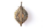 badge, 6th Riga infantry regiment, Latvia, 20-30ies of 20th cent., 70.5 x 39 mm, soldered...