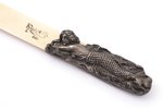 letter knife, silver, 830 standard, total weight of item 126.65 g, bone, 36.3 cm, small defects on t...