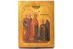 icon, Appearance of the Mother of God to Saint Sergius, board, painting on gold, Russia, 22 x 17.2 x...