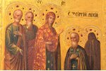 ikona, Dievmātes parādīšanās svētajam sirdsskaidrajam Sergijam, dēlis, gleznota uz zelta, Krievijas...