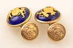 cufflinks, metal, enamel, 22.20 g., the item's dimensions Ø 2.2 cm, the 2nd half of the 20th cent.,...