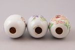 set of 3 Easter eggs, porcelain, Rīga porcelain factory, Riga (Latvia), h 6 cm, Ø 4.3 cm...