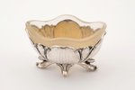 saltcellar, silver, with glass, 830 standard, silver weight 32.6 g, gilding, h 4.5 cm, 1901, Finland...
