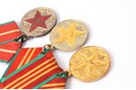 a set of 3 medals, "For Irreproachable Service": 10, 15 and 20 years of service, 1st class, 2nd clas...