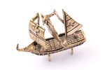 figurine, silver, Ship "Santa Maria", 800 standard, 24.55 g, h 5.2 cm, Italy...