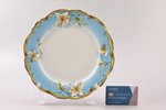 set of 6 plates, porcelain, M.S. Kuznetsov manufactory, hand-painted, Russia, 1891-1917, Ø 24.1 cm,...