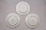 set of 6 plates, porcelain, M.S. Kuznetsov manufactory, hand-painted, Russia, 1891-1917, Ø 24.1 cm,...