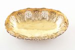biscuit tray, silver, 800 standard, 217.9 g, engraving, gilding, 21.7 x 12.5 / h 6.5 cm, Europe...
