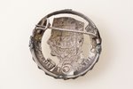 сакта, из 5-латовой монеты, серебро, 20.98 г., размер изделия Ø 3.7 см, 20-30е годы 20го века, Латви...