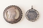 set of pendant and sakta, made of 5 lats and 1 lat coins, silver, total weight of items 30.55 g; pen...