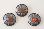a set of 3 saktas, silver, 875 standard, the item's dimensions Ø 2.5 cm, amber, 1962, workshop Rigas...