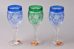 set of 6 champagne glasses, Anna Hütte Bleikristall, Germany, the middle of the 20th cent., h 14 cm...