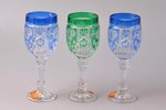 set of 6 champagne glasses, Anna Hütte Bleikristall, Germany, the middle of the 20th cent., h 14 cm...