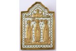 icon, Chosen saints: Panteleimon, Athenogenes and Sadoth, copper alloy, 1-color enamel (white), Mosc...