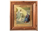 icon, Annunciation of Our Lady, in icon case, board, painting, guilding, Russia, 31 x 26.3 cm, icon...