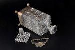 komplekts: karafe un ledus trauks, Echt Bleikristall, kristāls / apsudrabots metāls, Vācija, 20. gs....