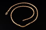 a necklace, gold, 585 standard, 11.32 g., diamonds, Italy, necklace length 42 cm, in a box...