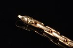 ожерелье, золото, 585 проба, 11.32 г., бриллиант, Италия, длина 42 см, в коробке...