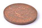 table medal, For diligence, the Ministry of Agriculture, bronze, Latvia, 1930, Ø 50 mm, "S. Bercs" f...