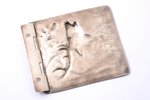 notebook cover, "Deer", Württembergische Metallwarenfabrik (WMF), silver plated, the beginning of th...