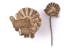 set of badges, Men's choir "Dziedonis", metal, Latvia, 30-40ies of 20th cent., 26.5 x 27.2 / 14 x 15...