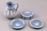 set of 4 items: jug, case, ashtray, jewelry tray, porcelain (jasperware), Wedgwood, Great Britain, p...