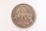 5 liti, 1991 g., niķeļa-vara sakausējums, Lietuva, 4.30 g, Ø 23 mm, XF...