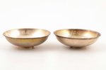 set of 2 jam dishes, silve, 925 standard, total weight of items 120.5 g, Ø 10.5 / h 3.2 cm, Europe...