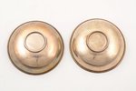set of 2 jam dishes, silve, 925 standard, total weight of items 120.5 g, Ø 10.5 / h 3.2 cm, Europe...