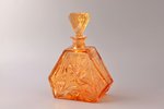 carafe, Art Deco, Bohemia, amber colored glass, Czech Republic, the 30ties of 20th cent., h (with st...
