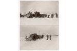 photography, 2 pcs., truck, snow clearing, Latvia, 20-30ties of 20th cent., 13.8х8.8 cm...