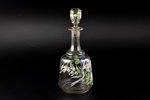 carafe with small glass, hand painted, Russia, height of carafe (with stopper) 24.5 cm, glasses 8.5...