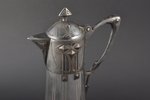 jug, Art Nouveau, Plewkiewicz w Warszawie, silver plated, glass, Russia, Congress Poland, the beginn...