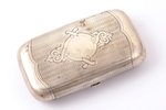 cigarette case, silver, 84 standard, 134.90 g, engraving, gilding, 11.5 x 6.7 x 2.6 cm, 1880-1890, S...