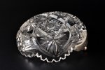 candy-bowl, silver, 875 standard, cut-glass (crystal), Ø 15.5 cm, h (with handle) 11.5 cm, H. Bank's...