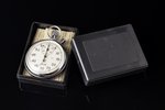 stop-watch, "Agat", USSR, the 80ies of 20th cent., metal, 6.8 x 5.5 cm, Ø 55 mm, in original box wit...