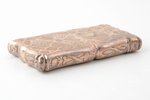 cigar case, silver, 800 standard, 82.5 g, engraving, 13.5 x 6.8 x 1.9 cm, France, little dents...