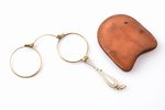 lorgnette, in original case, metal, glass, enamel (minor defects), the 1st half of the 20th cent., 1...