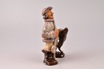 figurine, Fisherman with fish, ceramics, h 12.3 cm...