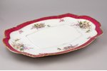 servējamais šķīvis, porcelāns, M.S. Kuzņecova rūpnīca, Krievijas impērija, 1891-1917 g., 38 x 28.7 c...
