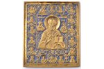 икона, Святитель Николай Чудотворец, медный сплав, 1-цветная эмаль, Российская империя, рубеж 19-го...