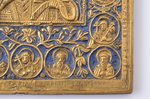 ikona, Svētais Nikolajs Brīnumdarītājs, vara sakausējuma, 1-krāsu emalja, Krievijas impērija, 19. un...