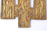 крест, Распятие Христово, бронза, Российская империя, рубеж 19-го и 20-го веков, 16.4 x 11 x 0.4 см,...