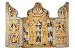 saliekama svētbilde, Svētie Blēzs un Atanasijs, vara sakausējuma, 2-krāsu emalja, Krievijas impērija...