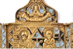 icon with foldable side flaps, Saints Blaise and Athanasius, copper alloy, 2-color enamel, Russia, t...