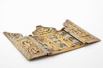 icon with foldable side flaps, Saints Blaise and Athanasius, copper alloy, 2-color enamel, Russia, t...