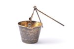 tea strainer, silver, "Bucket", 875 standard, 22.10 g, engraving, gilding, Ø 4.1 cm, h (with handle)...