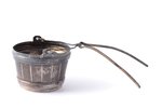 tējas sietiņš, sudrabs, "Spainītis", 84 prove, 18.60 g, Ø 4 cm, h (ar rokturi) 5.4 cm, 1880-1890 g.,...