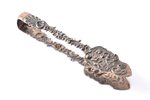sugar tongs, silver, 875 standard, 54.80 g, 16.3 cm, by Ludwig Rozentahl, the 20-30ties of 20th cent...
