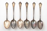 set of 6 soup spoons, silver, 875 standard, total weight of items 360,7 g, 22 cm, the 20-30ties of 2...